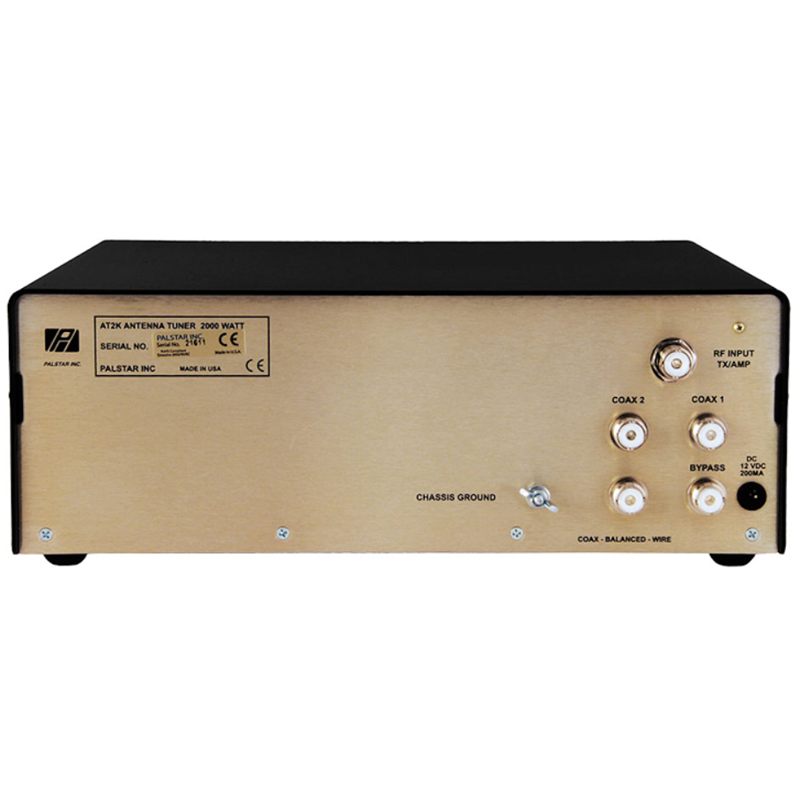 Palstar AT2K 1.8 - 54 MHz Roller Inductor Antenna Tuner - 160 - 6 Meters - 2000 Watts - Cross Needle Meter Balanced or Unbalanced Lines