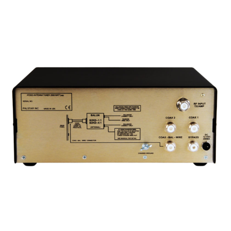 Palstar AT2KD 1.8 - 54 MHz Differential-T Antenna Tuner - 160 - 6 Meters - 2000 Watts - Cross Needle Meter