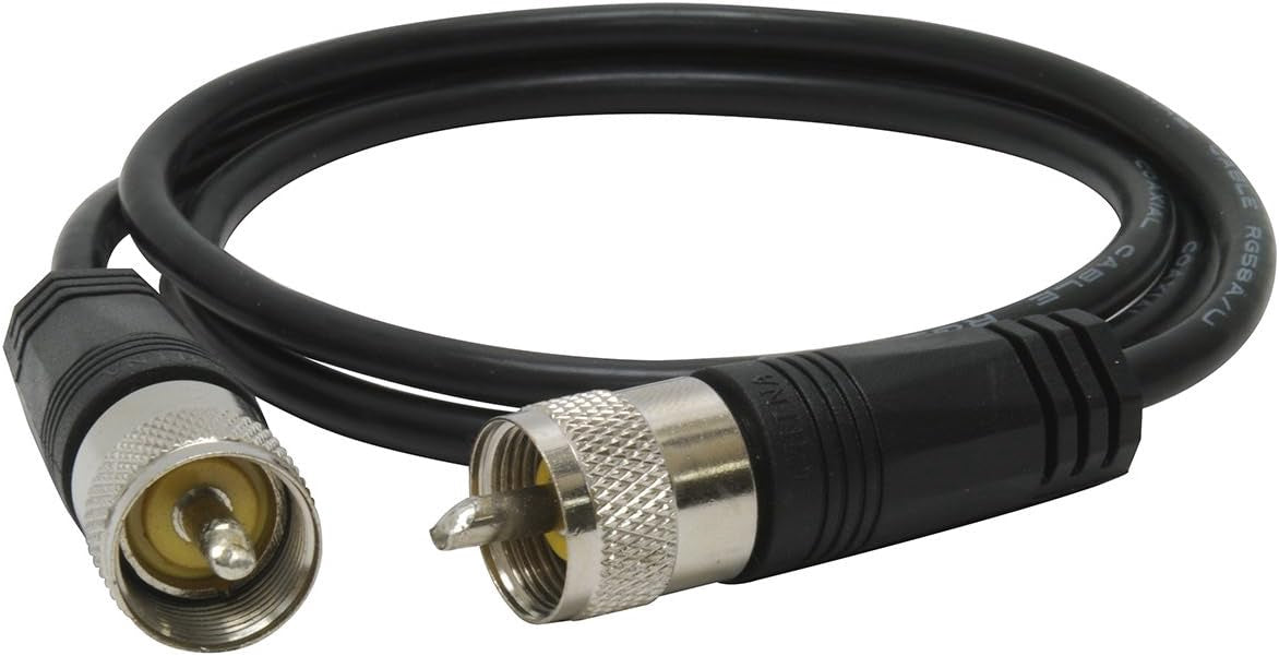 TruckSpec TS-3CC Black 3' Jumper Antenna Coax Cable with PL-259 Connector