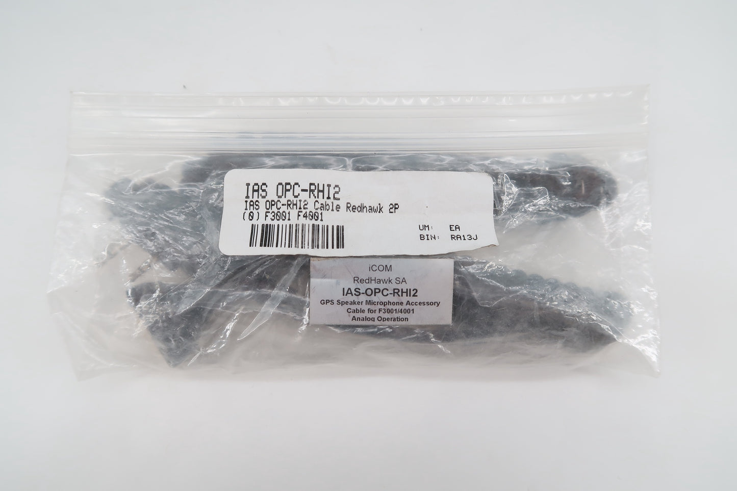 IO-105 Icom Overstock IAS OPC-RHI2 Connector Cable 2-Pin Connection to Redhawk Mic
