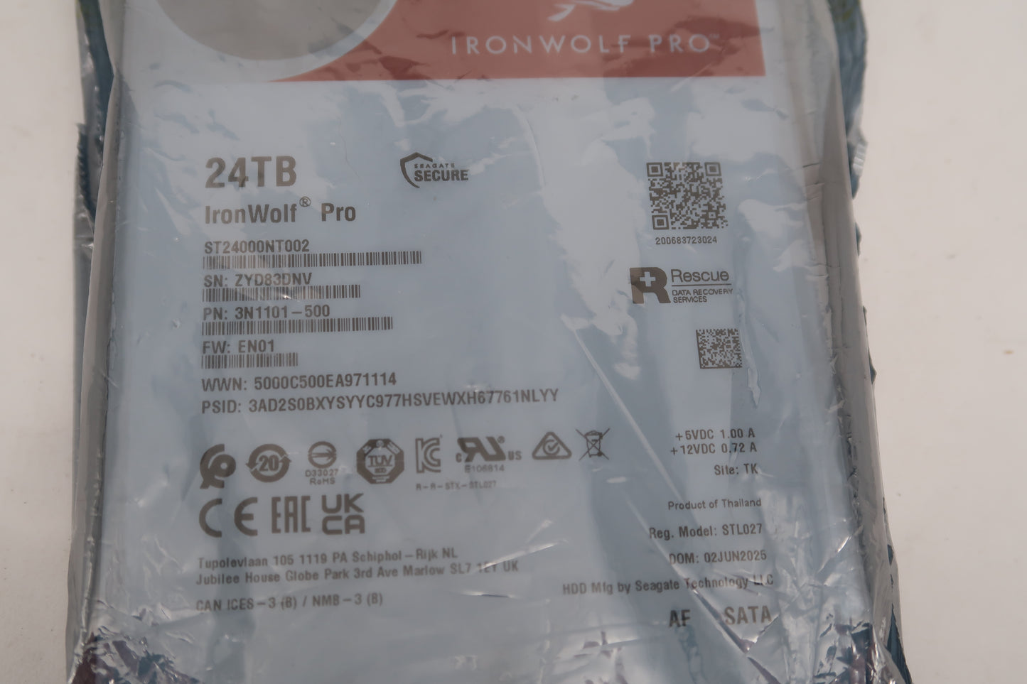 U20097 Never Used Seagate IronWolf Pro 24 TB Hard Drive