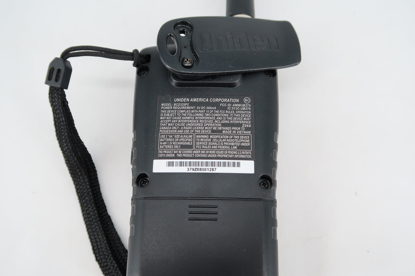 U19788 Used Uniden BCD325P2 Compact Digital Handheld Scanner