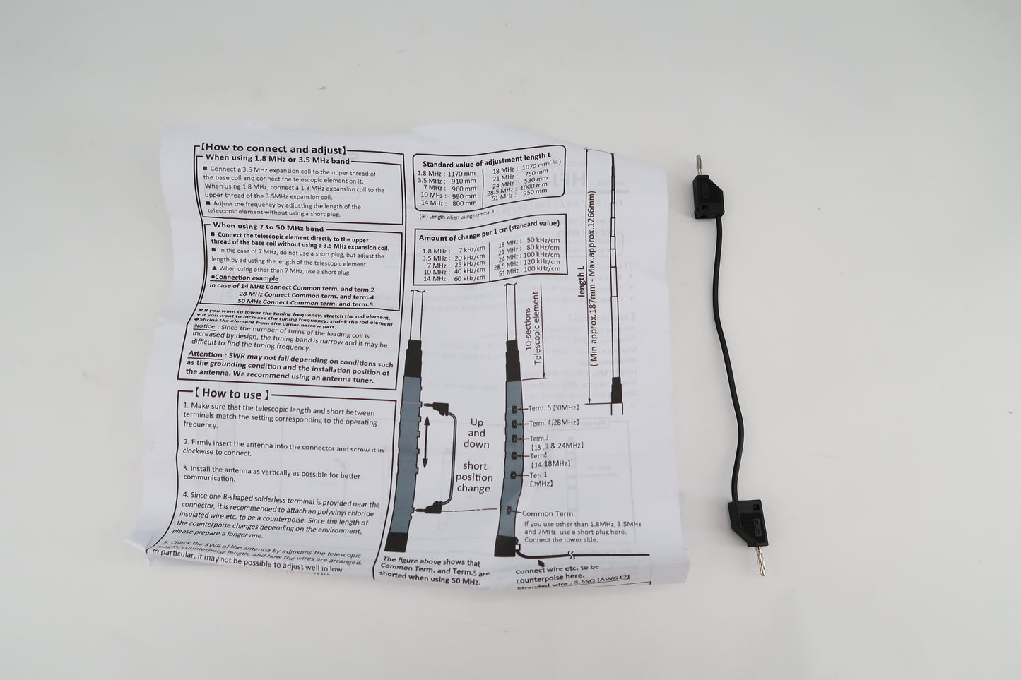 U19840 Used Comet HFJ-350M Toy-Box Multi-Band Telescopic Antenna