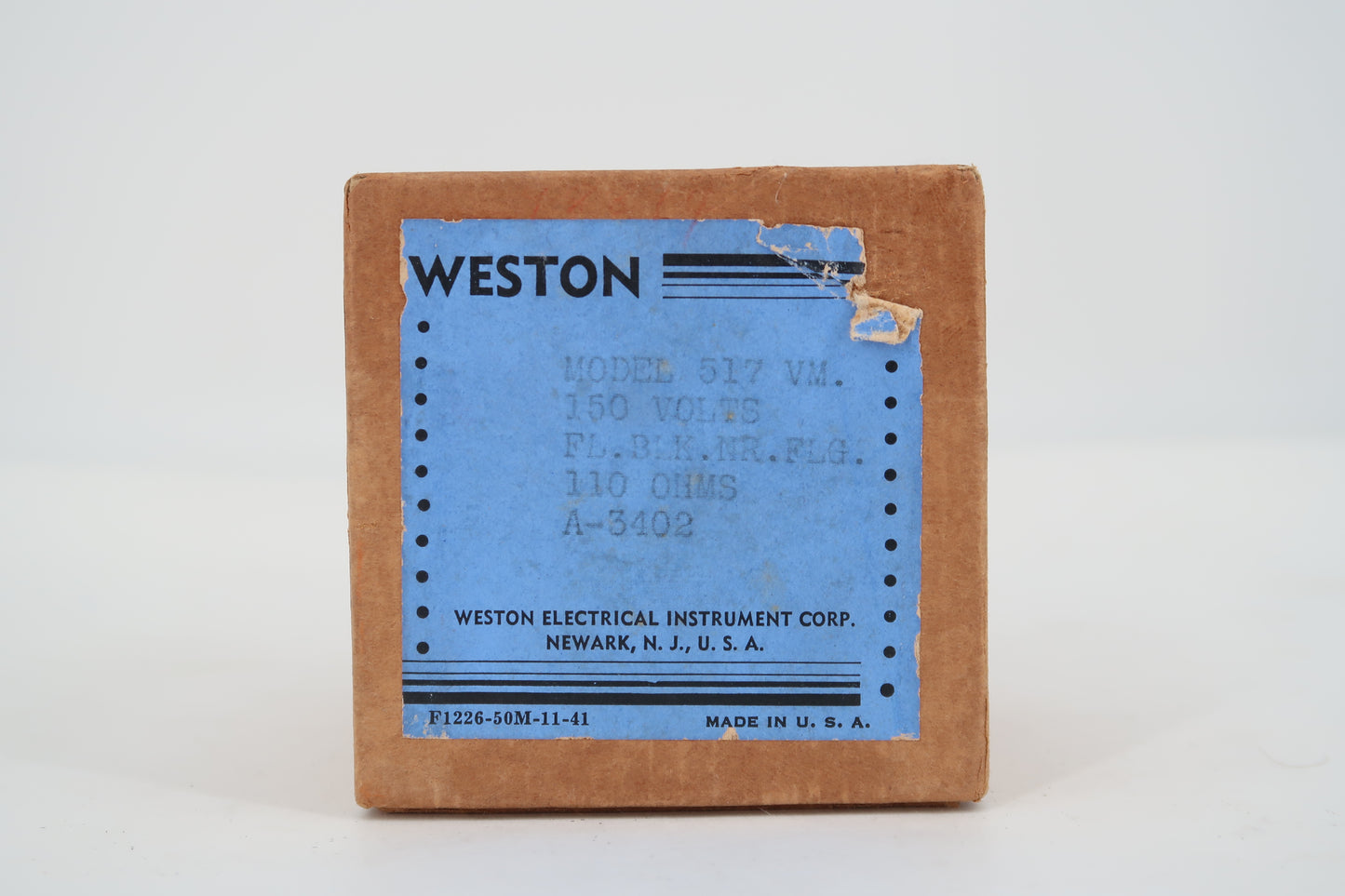 U19865 Never Used Weston Model 517VM 150V Panel Volt Meter