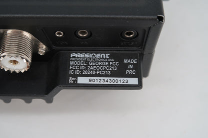 U18114 Used President George AM/FM/ SSB & CTCSS Mobile Transceiver w/ Extra Mic