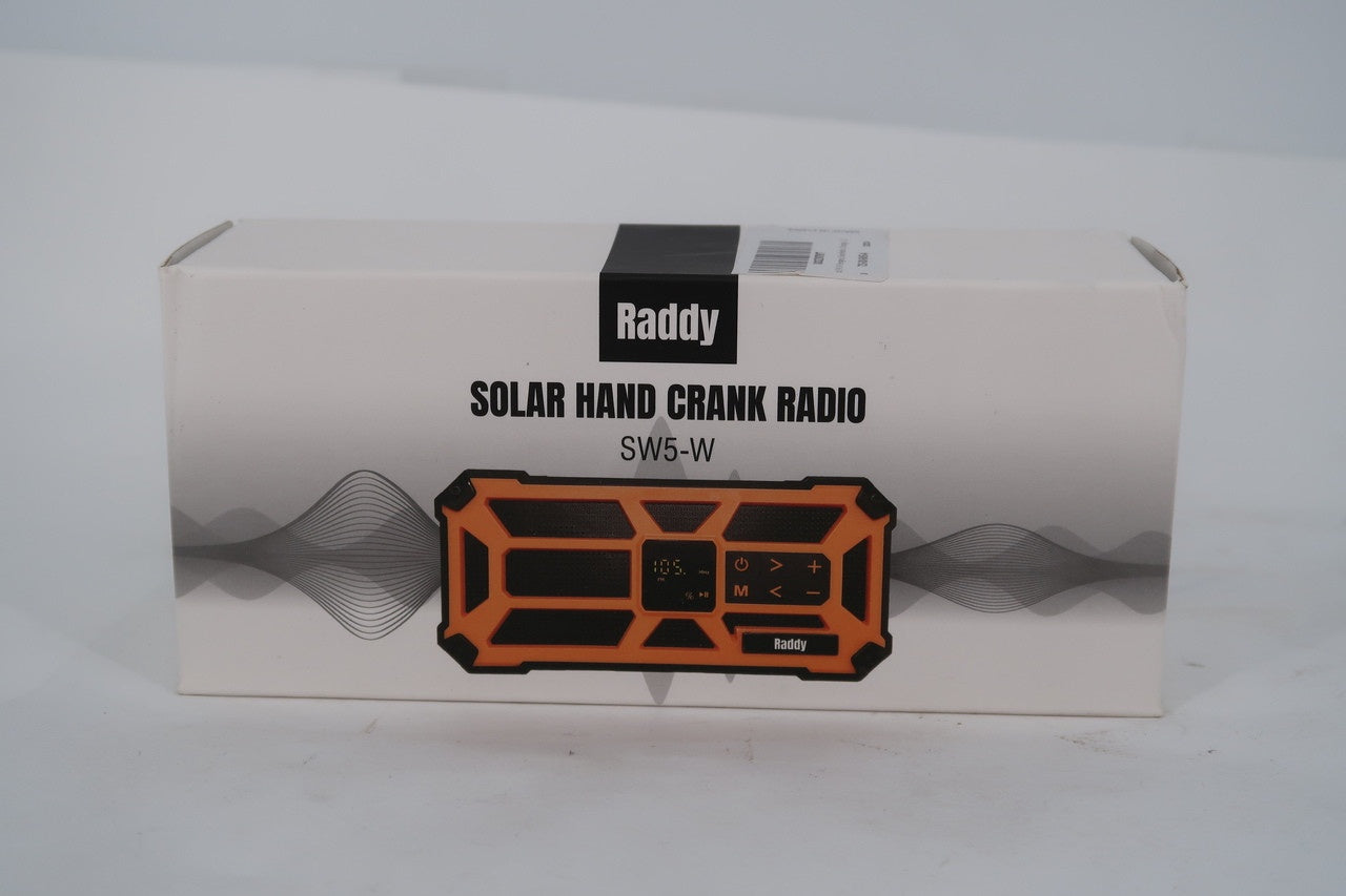 U18006 Never Used Raddy SW5-W Solar Powered & Hand Crank Portable Radio