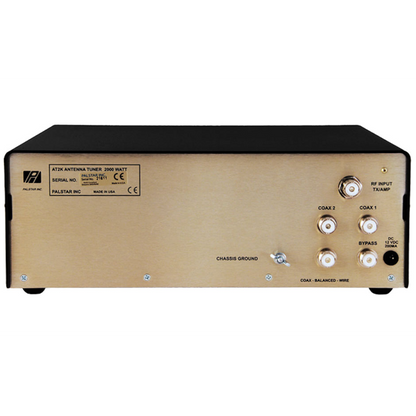 Palstar AT2K 1.8 - 54 MHz Roller Inductor Antenna Tuner - 160 - 6 Meters - 2000 Watts - Cross Needle Meter Balanced or Unbalanced Lines