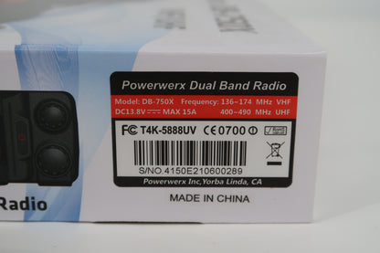 U18160 Never Used Powerwerx DB-750X VHF/UHF Dual Band Radio w/ RT Systems & Extras