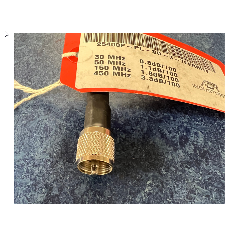 ABR 25400 Ultraflex 3FT SO-239 to PL-259 Ferrites Perfect for Grazioli Verticals