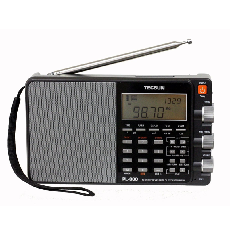 Tecsun PL-880 Portable Digital PLL Dual Conversion AM/FM, Longwave & Shortwave Radio with SSB (Single Side Band) Reception Black