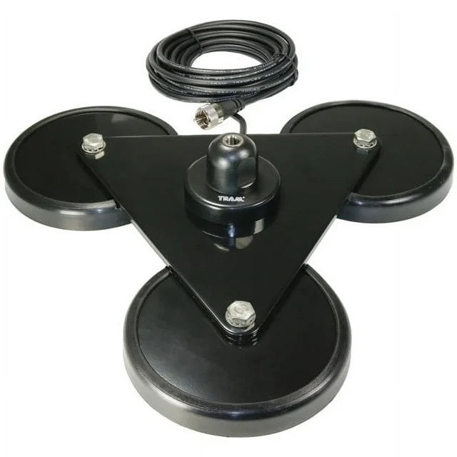 Tram 269 Tri-Magnet Cb Antenna Mount with Rubber Boots & Coaxial Cable, 5"