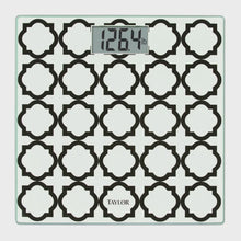 Taylor® Precision Products Digital Glass Bathroom Scale with Black/White Lattice, 400-Lb. Capacity