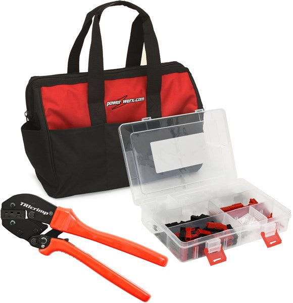 Powerwerx PowerpoleBag, the best Powerpole crimping tool and assorted Powerpole case in a custom nylon gear bag