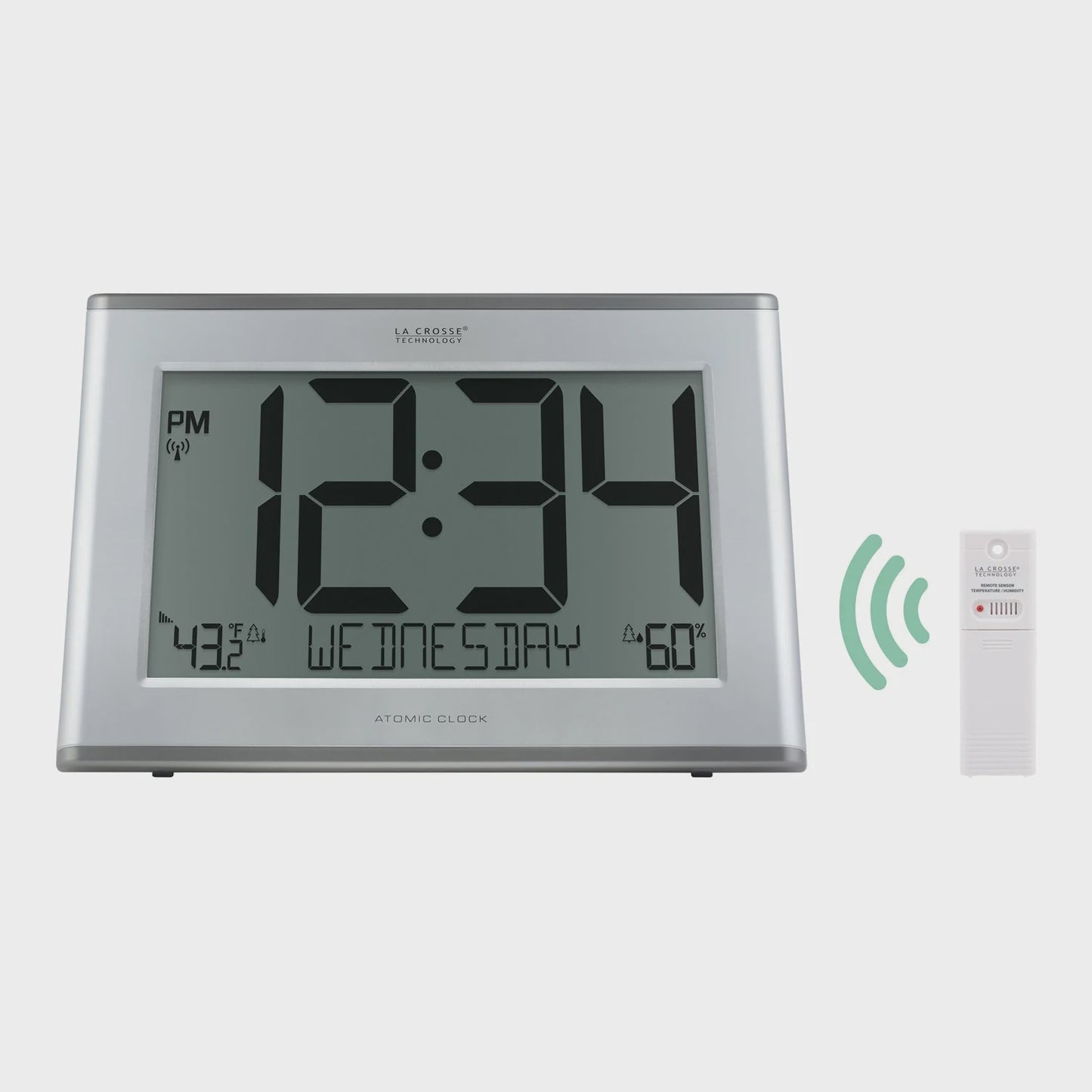 La Crosse Technology Jumbo Atomic Wall Clock with Outdoor Temp and Humidity