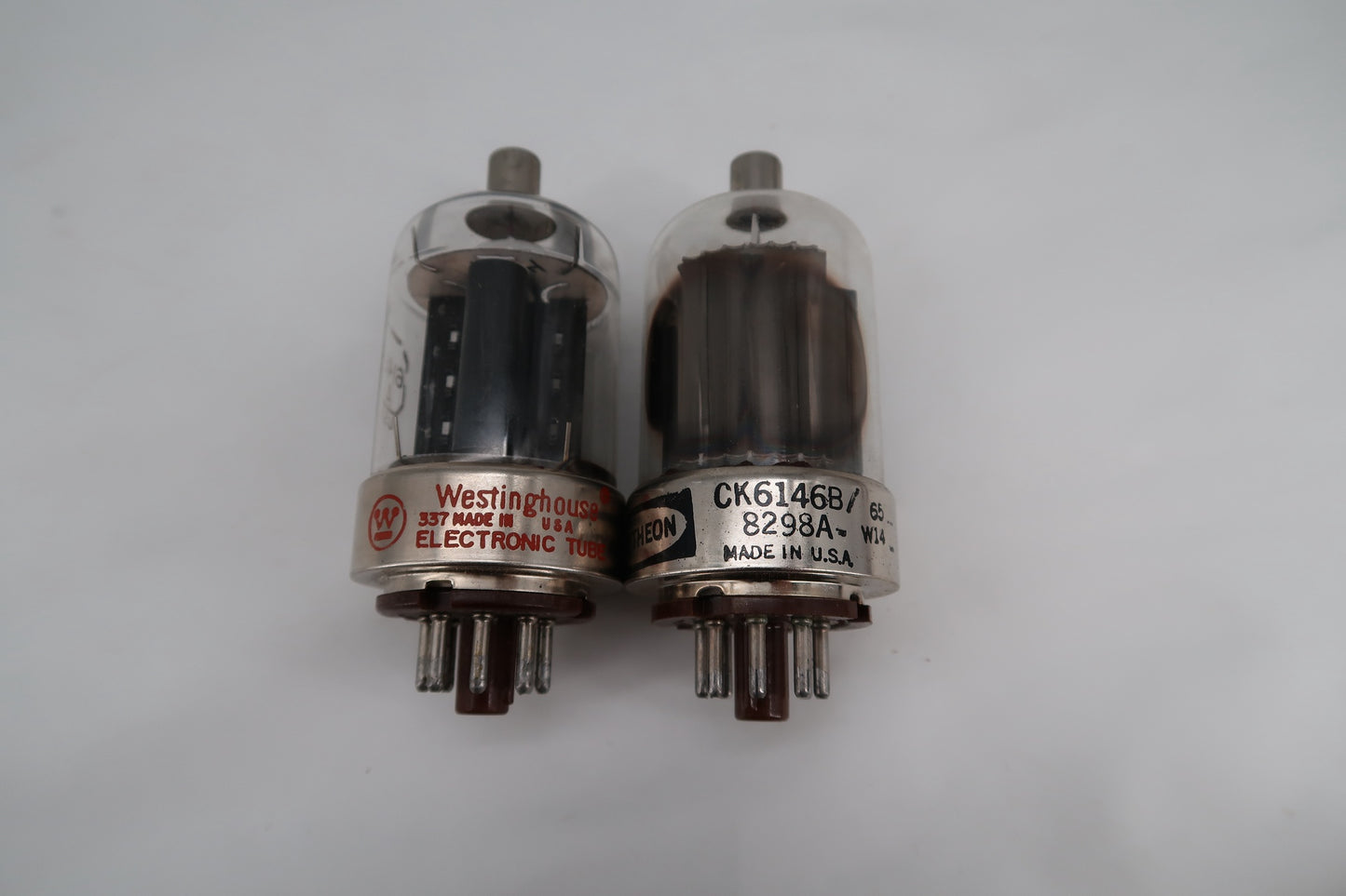 U18667 Used Westinghouse 6146A & Raytheon 6146B/8298A Electron Tubes (2 Total)