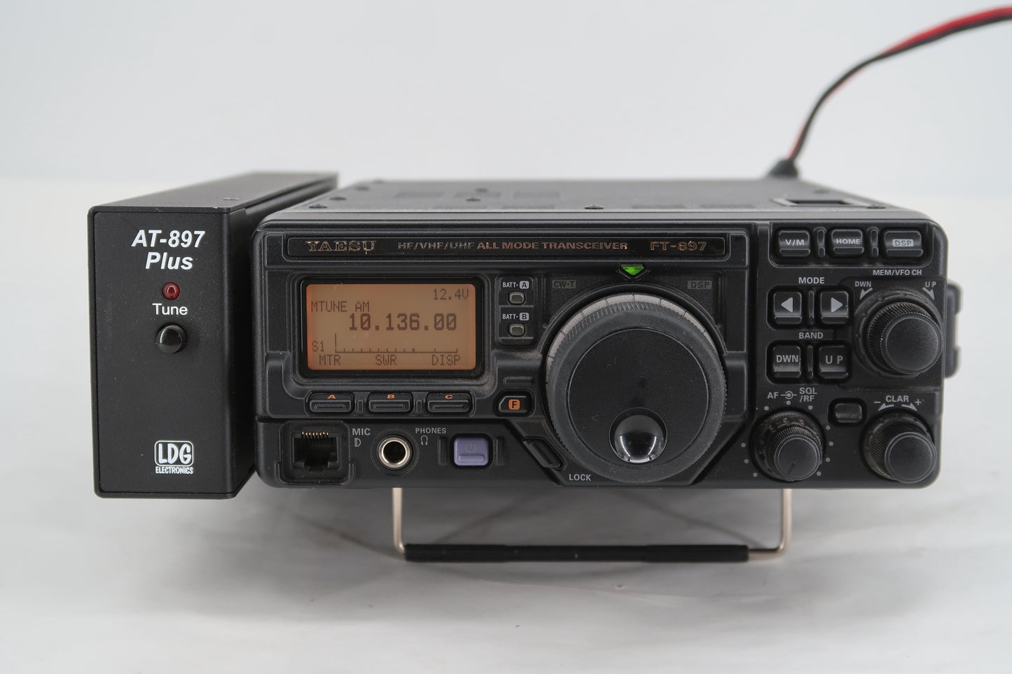 U18733 Used Yaesu FT-897 HF/VHF/UHF All-Mode Transceiver w/ LDG AT-897 & MANY EXTRAS