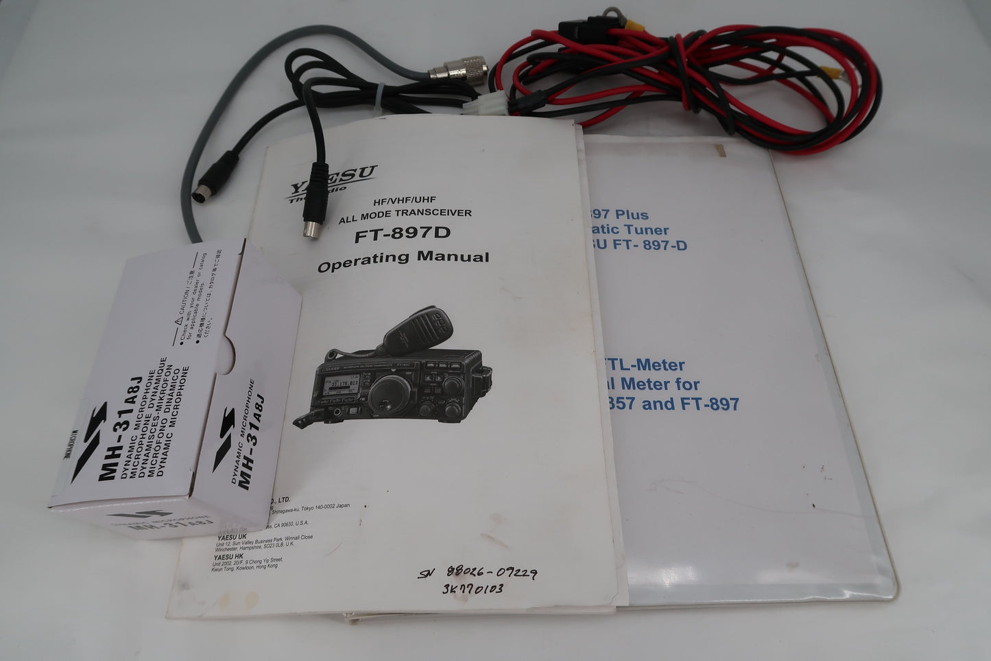 U18733 Used Yaesu FT-897 HF/VHF/UHF All-Mode Transceiver w/ LDG AT-897 & MANY EXTRAS