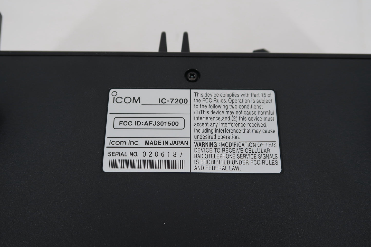 U18784 Used Icom IC-7200 HF/50MHz Transceiver