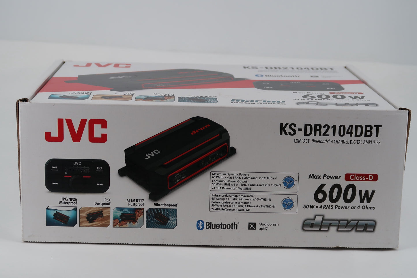 U18960 Never Used JVC Model KS-DR2104DBT Class-D DRVNCompact Bluetooth 4 Channel Digital Amplifier