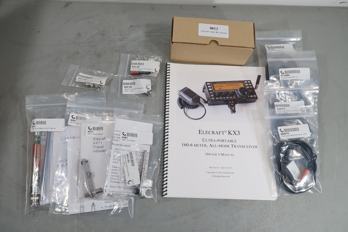 U18999 Used Elecraft KX3 & PX3 Shack in a pack Portable All-Mode Transceiver & Pandapter Station Kit
