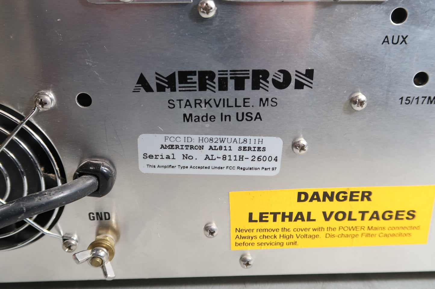 U19079 Used Ameritron AL-811H HF Amplifier Weak Tubes