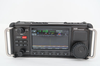 U19109 Used Xiegu X6200 Portable HF/50MHz Transceiver  w/ WR-12 Receiver & Extra Battery