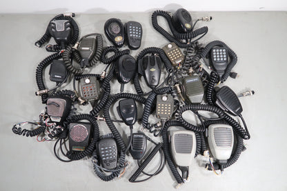 U19110 AS IS Untested LARGE Ham CB Radio Handheld Microphone Lot w/ Various Brands & Models