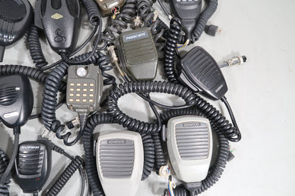 U19110 AS IS Untested LARGE Ham CB Radio Handheld Microphone Lot w/ Various Brands & Models