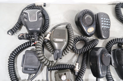 U19110 AS IS Untested LARGE Ham CB Radio Handheld Microphone Lot w/ Various Brands & Models