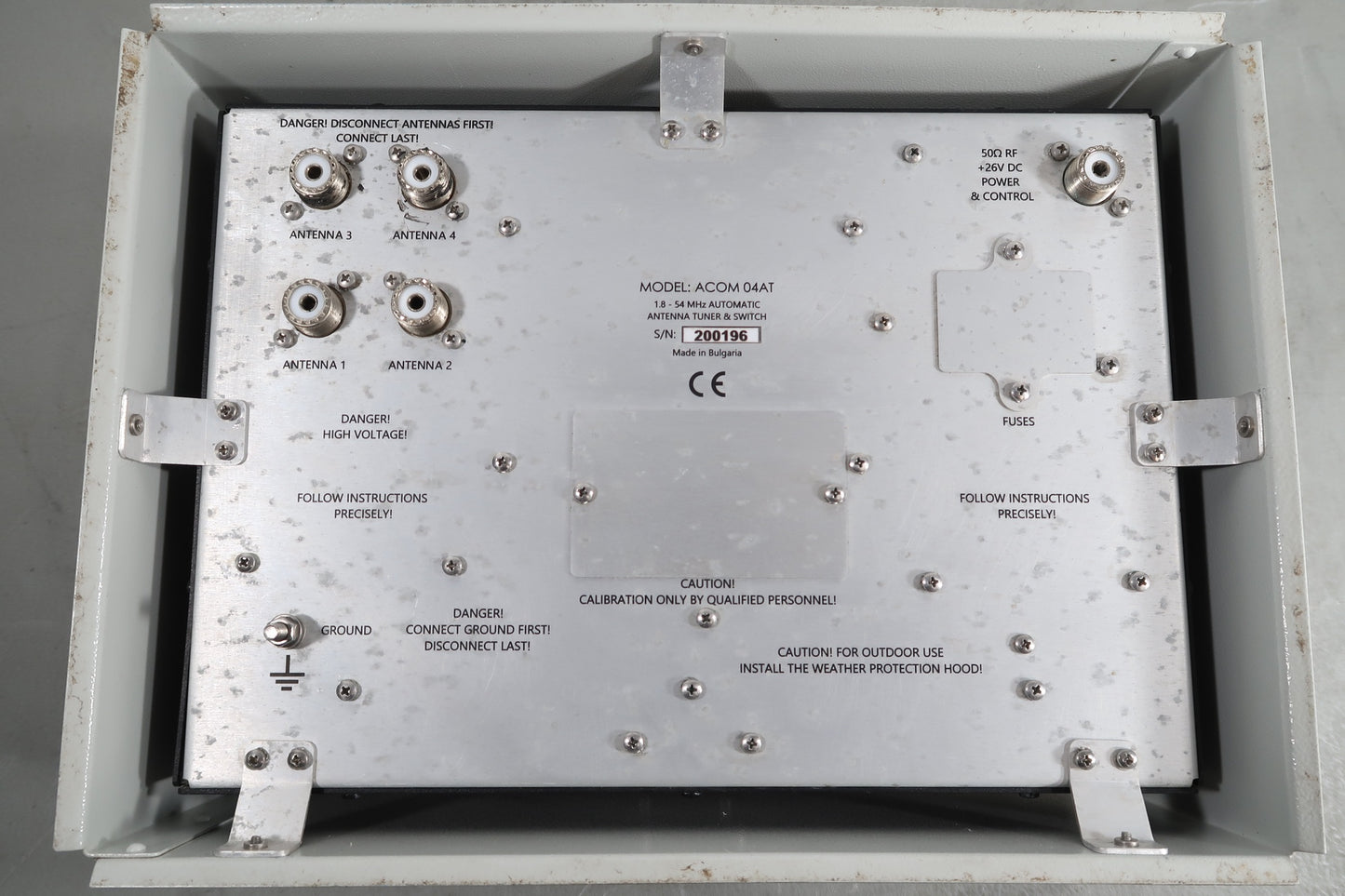 U19121 Used ACOM 1200S 1.8-54MHz Linear Amplifier w/ 04AT Antenna Tuner & Switch (240V)