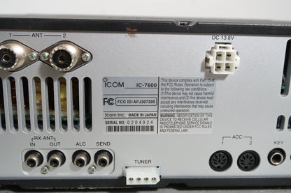 U19135 Used ICOM IC-7600 Amateur HF/ 50MHz Transceiver w/ New Mic & Power Cord