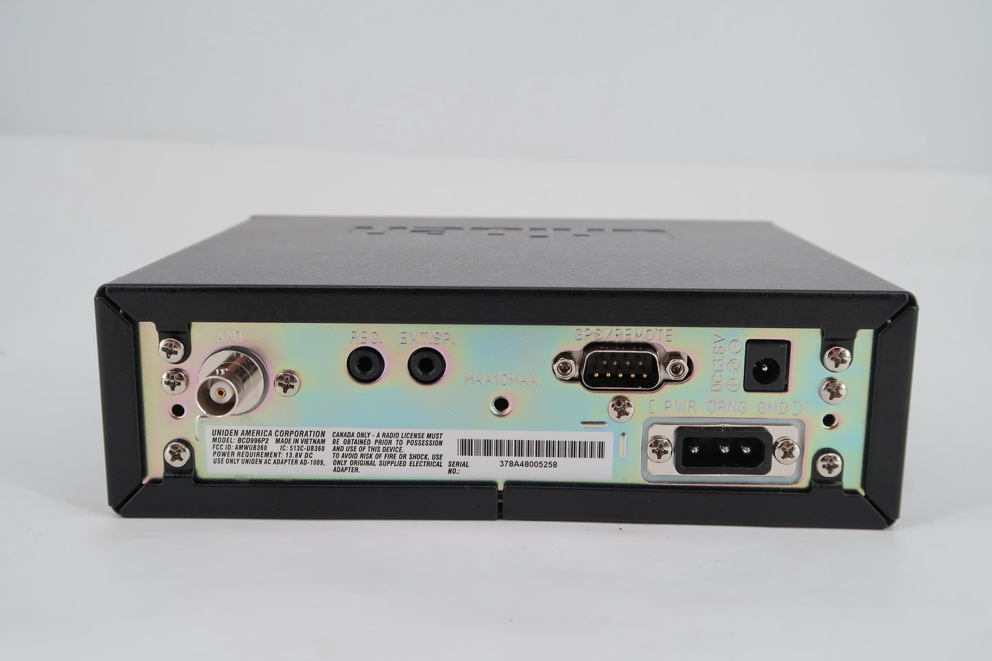 U19139 Used Uniden BCD996P2 Desktop Digital Trunking Scanner