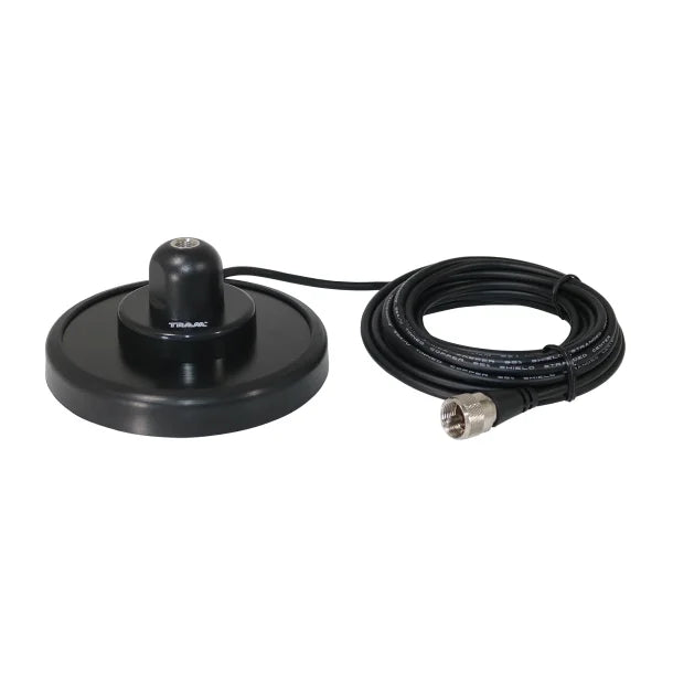 Tram® 5-Inch Black Steel 3/8 x 24 Magnet Mount with RG58 Coaxial Cable and UHF PL-259 Connector