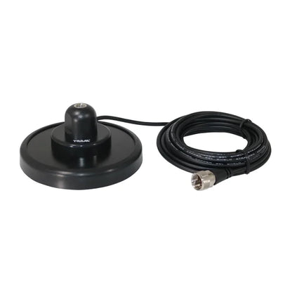 Tram® 5-Inch Black Steel 3/8 x 24 Magnet Mount with RG58 Coaxial Cable and UHF PL-259 Connector