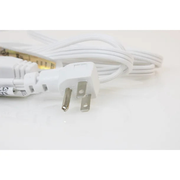 3-Prong 3-Outlet 8 Foot Wall-Hugger Indoor Grounded Extension Cord (White)