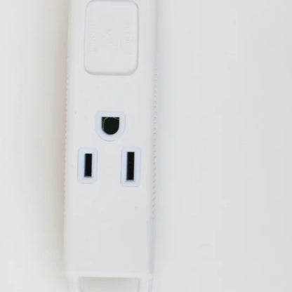 3-Prong 3-Outlet 8 Foot Wall-Hugger Indoor Grounded Extension Cord (White)
