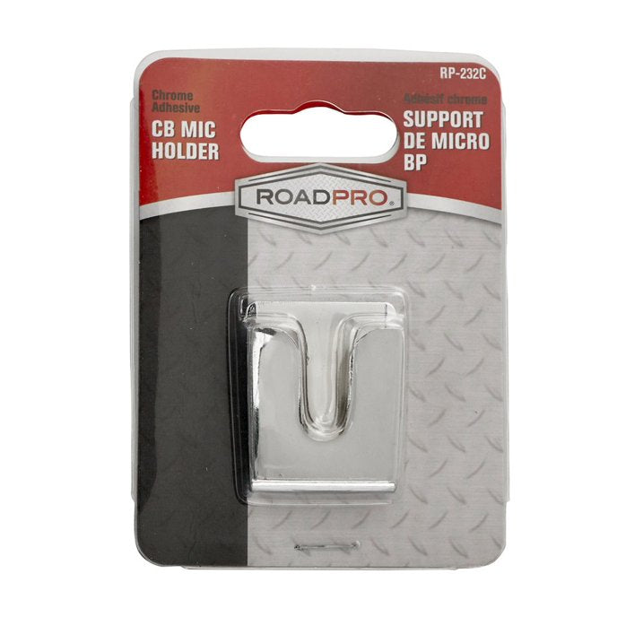 RoadPro RP-232C Chrome Self Adhesive CB Radio Microphone Holder
