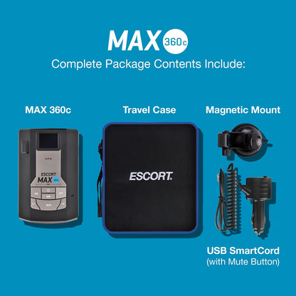 Escort MAX 360c Laser Radar Detector, WiFi and Bluetooth Enabled, Black Blowout Deal!