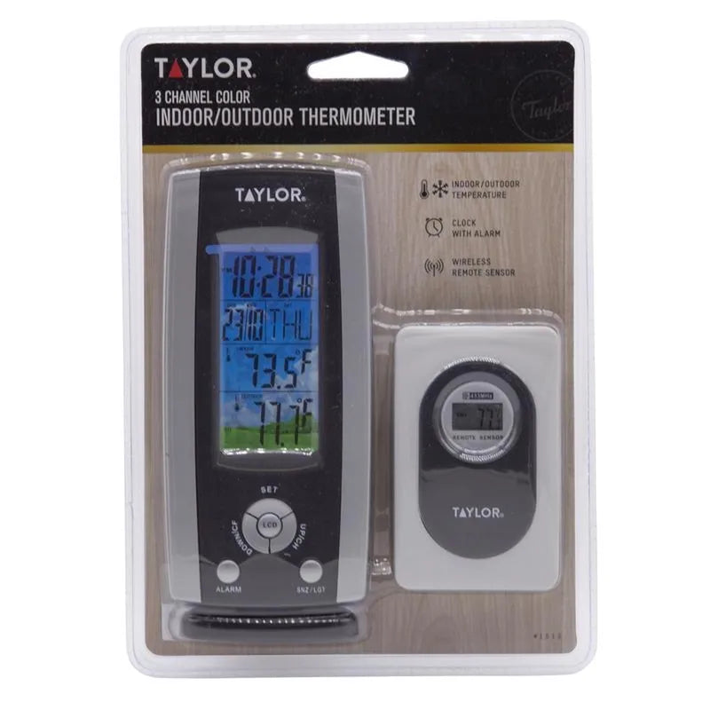 Taylor 1512 3 Channel Wireless Weather Station with Clock