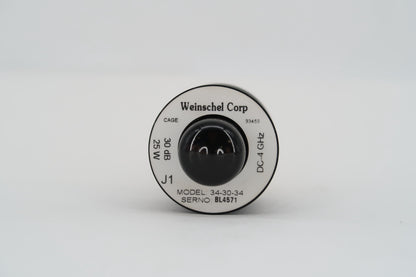 U19563 Used Weinschel Corp. Model 34-30-34 Fixed Coaxial Attenuator