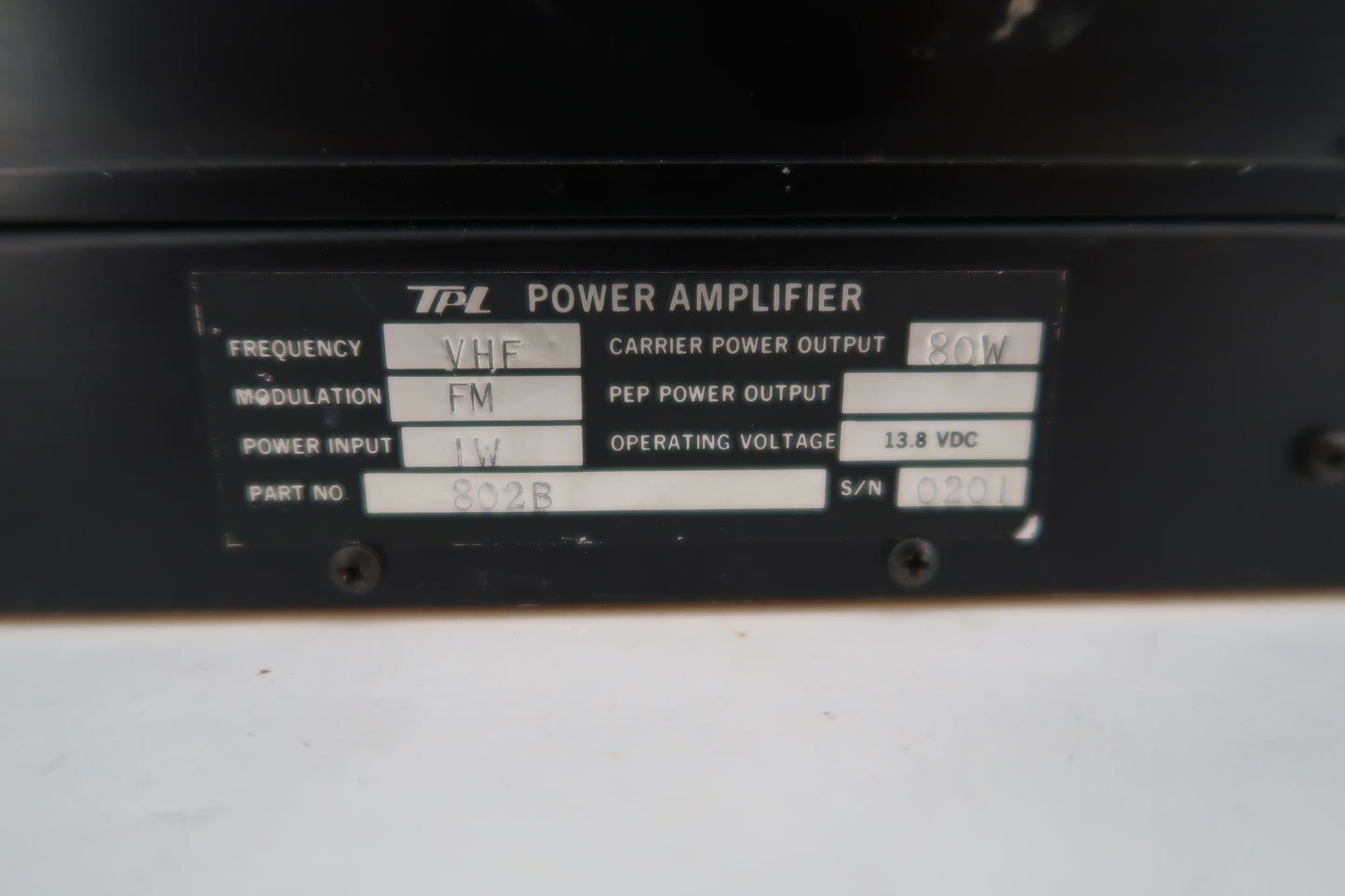 U19985 Used TPL 80-Watt VHF Power Amplifier 1 Watt in Max 80 Watts Out