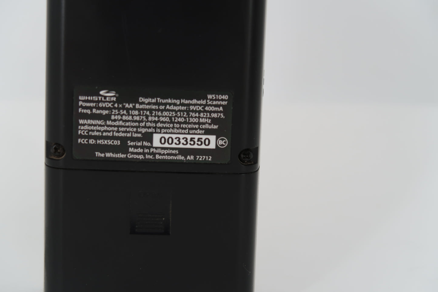 U19999 Used Whistler WS1040 Digital Trunking Scanner