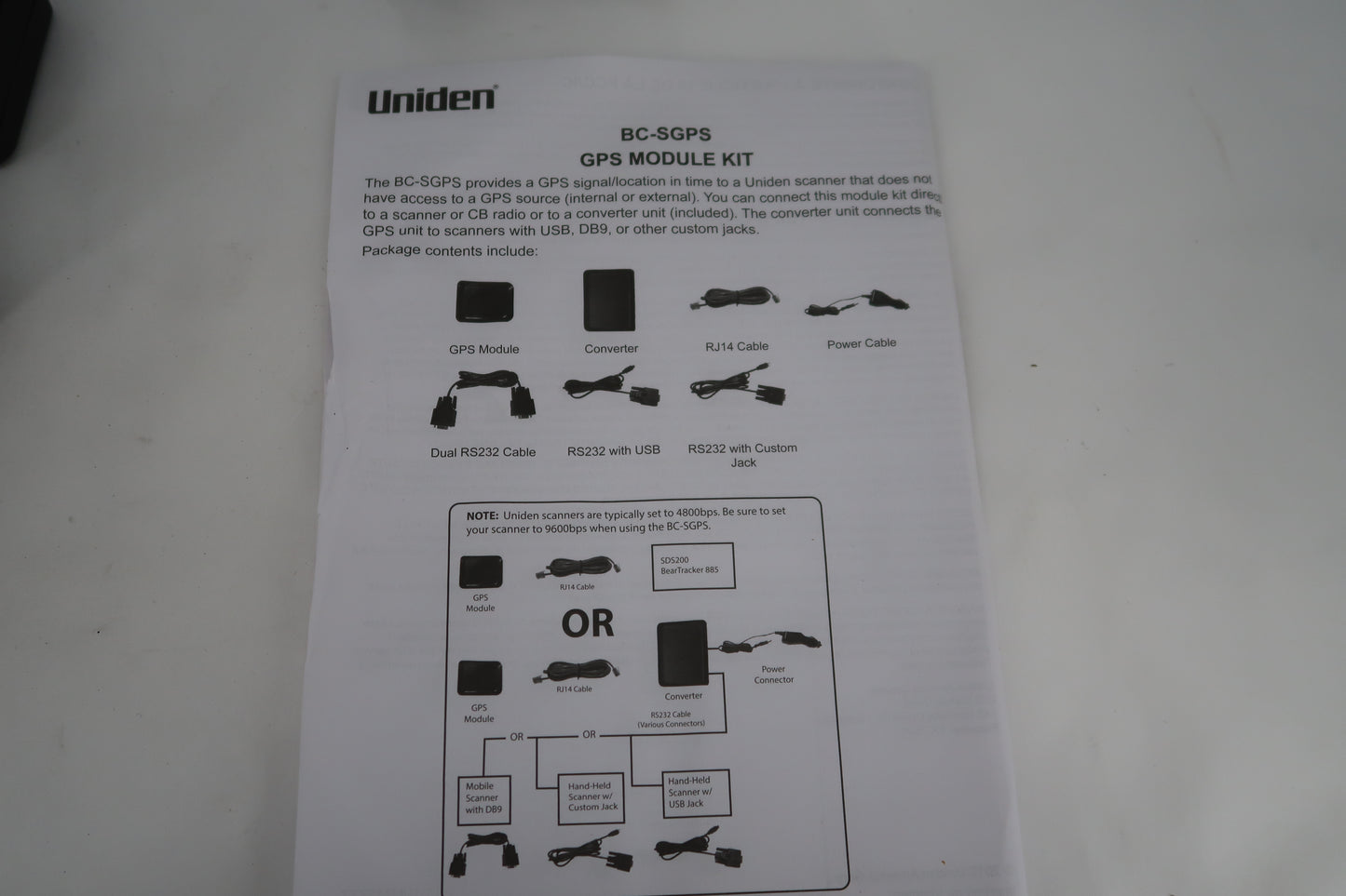 U20015 Used Uniden Serial GPS Receiver BC-SGPS for SDS100 and others