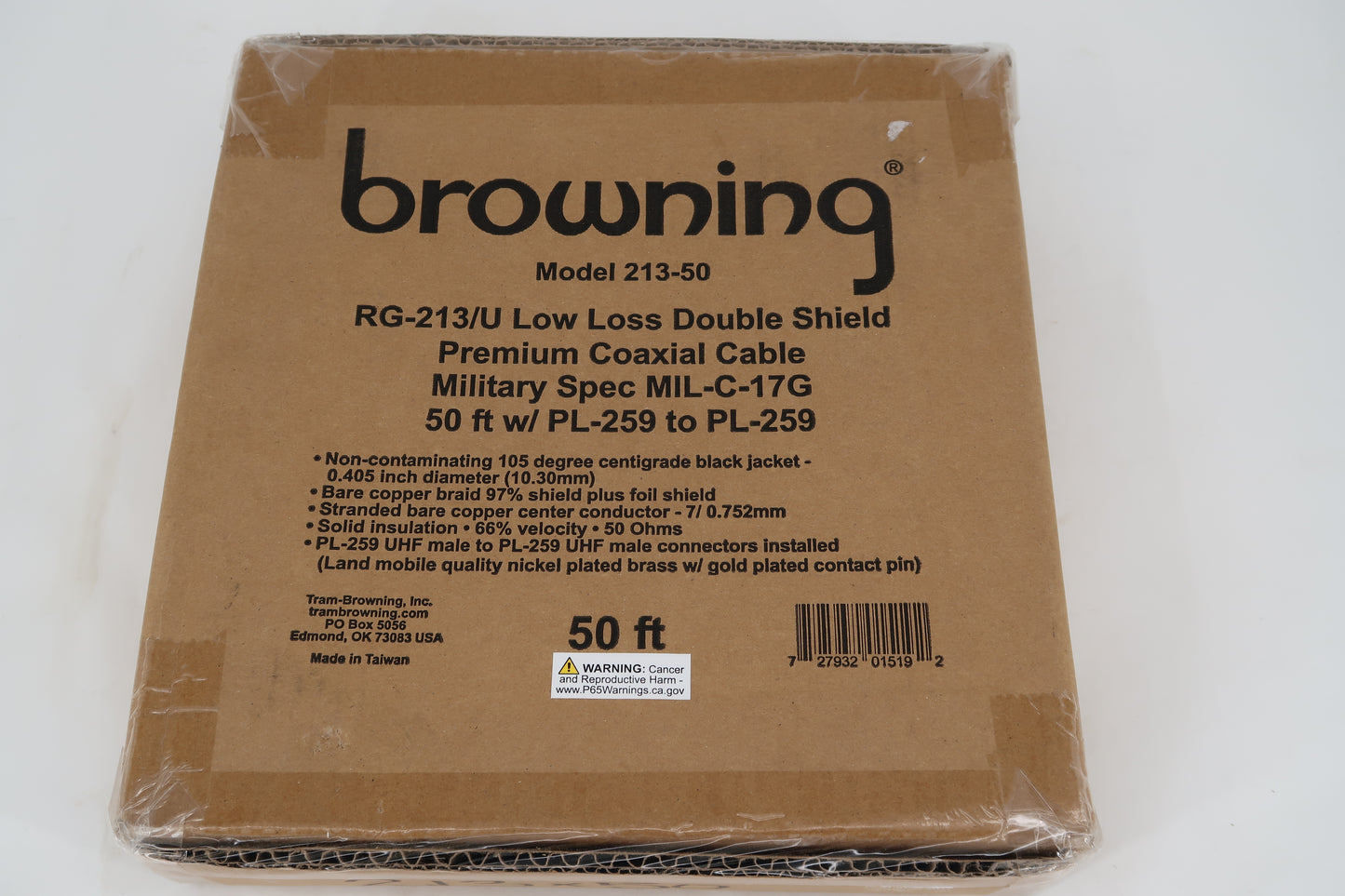 U20021 Never Used Browning RG-213/U Premium Coaxial Cable 50ft