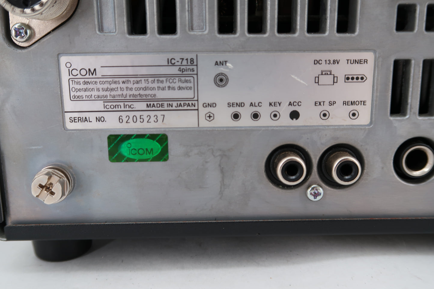 U20023 Used ICOM IC-718 HF All-Band Transceiver with DSP