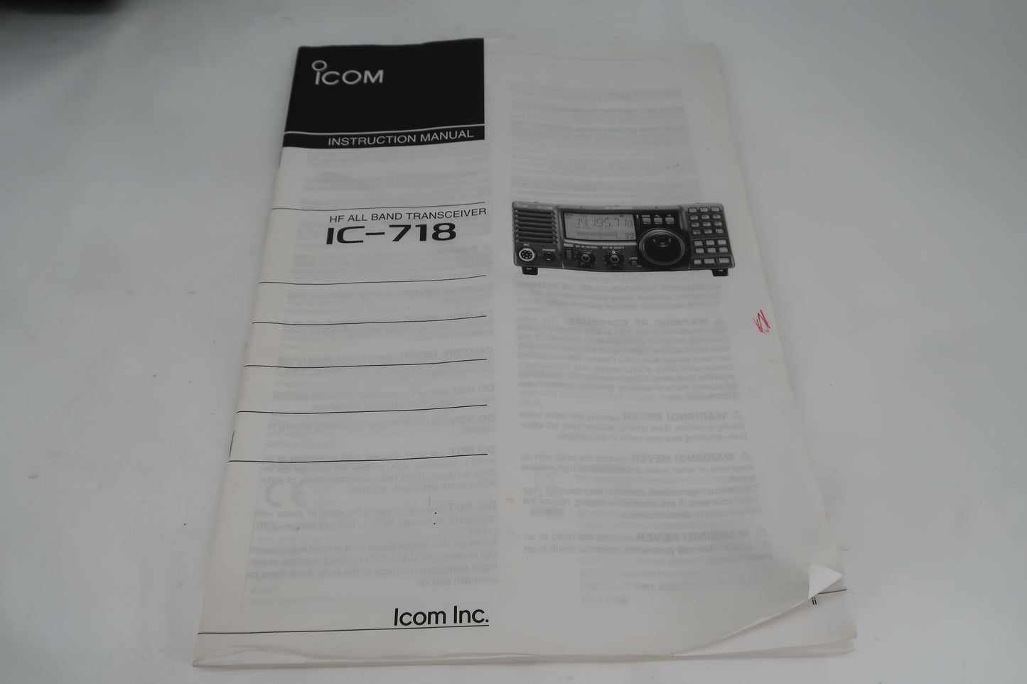U20023 Used ICOM IC-718 HF All-Band Transceiver with DSP