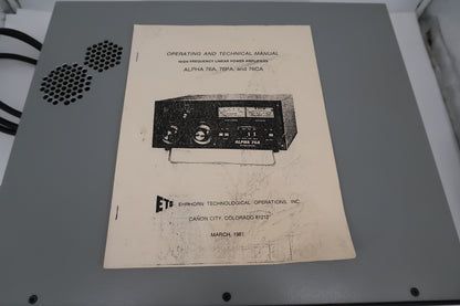 U20024 Used ETO Alpha 76A HF Linear Amplifier converted by K5IZ Rusty