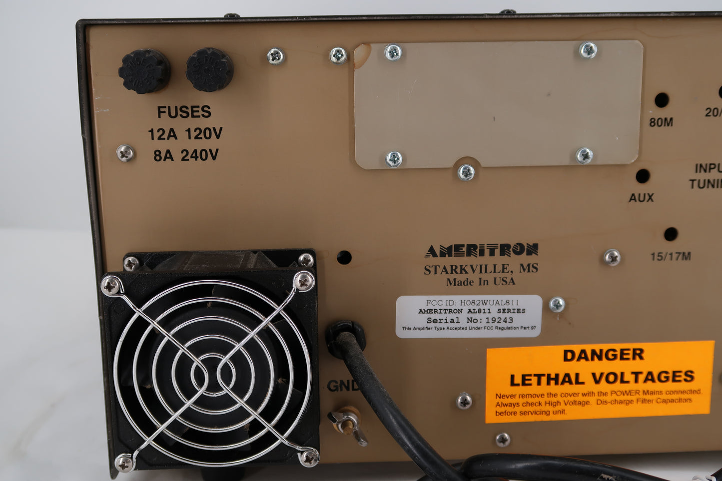 U20030 Used Ameritron AL-811 HF Linear Amplifier with RF Parts 572B Tubes