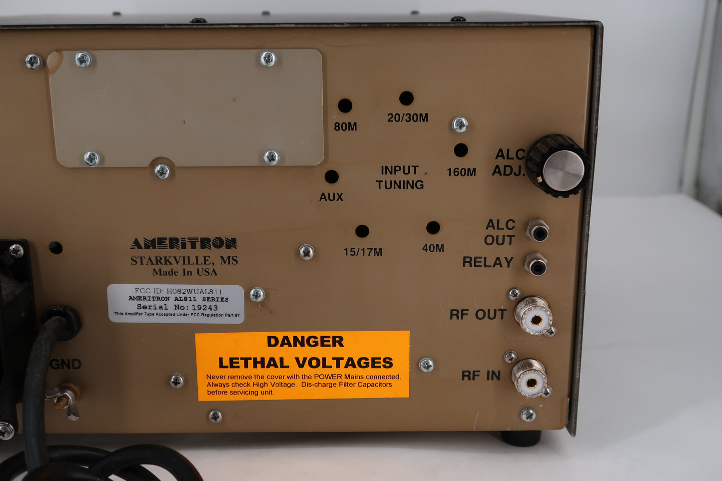 U20030 Used Ameritron AL-811 HF Linear Amplifier with RF Parts 572B Tubes