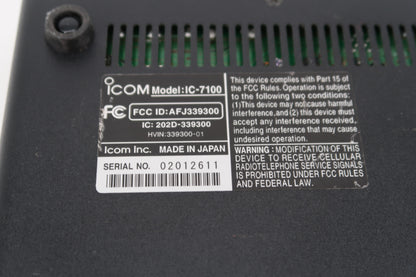 U20040 Icom IC-7100 HF/VHF/UHF D-STAR All-Mode Transceiver